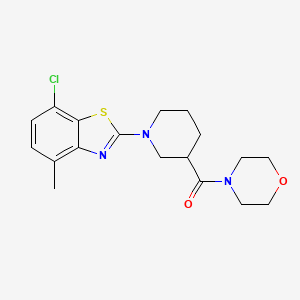 molecular formula C18H22ClN3O2S B15120998 7-Chloro-4-methyl-2-[3-(morpholine-4-carbonyl)piperidin-1-yl]-1,3-benzothiazole 