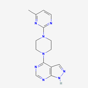 4-methyl-2-(4-{1H-pyrazolo[3,4-d]pyrimidin-4-yl}piperazin-1-yl)pyrimidine