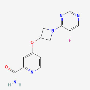 molecular formula C13H12FN5O2 B15121018 4-{[1-(5-Fluoropyrimidin-4-yl)azetidin-3-yl]oxy}pyridine-2-carboxamide 