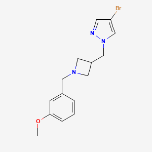 molecular formula C15H18BrN3O B15121022 4-bromo-1-({1-[(3-methoxyphenyl)methyl]azetidin-3-yl}methyl)-1H-pyrazole 