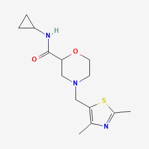 molecular formula C14H21N3O2S B15121037 N-cyclopropyl-4-[(2,4-dimethyl-1,3-thiazol-5-yl)methyl]morpholine-2-carboxamide 