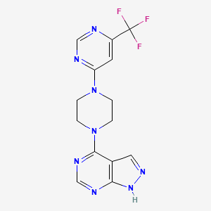 4-(4-{1H-pyrazolo[3,4-d]pyrimidin-4-yl}piperazin-1-yl)-6-(trifluoromethyl)pyrimidine