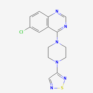 molecular formula C14H13ClN6S B15121057 6-Chloro-4-[4-(1,2,5-thiadiazol-3-yl)piperazin-1-yl]quinazoline 