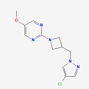 2-{3-[(4-chloro-1H-pyrazol-1-yl)methyl]azetidin-1-yl}-5-methoxypyrimidine