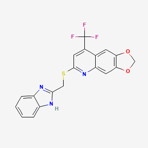 6-[(1H-benzimidazol-2-ylmethyl)sulfanyl]-8-(trifluoromethyl)[1,3]dioxolo[4,5-g]quinoline