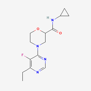 molecular formula C14H19FN4O2 B15121123 N-cyclopropyl-4-(6-ethyl-5-fluoropyrimidin-4-yl)morpholine-2-carboxamide 