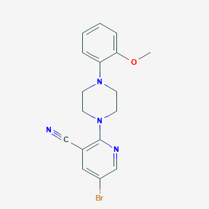 molecular formula C17H17BrN4O B15121140 5-Bromo-2-[4-(2-methoxyphenyl)piperazin-1-yl]pyridine-3-carbonitrile 