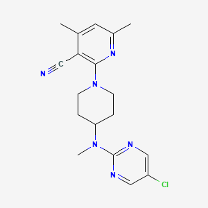 2-{4-[(5-Chloropyrimidin-2-yl)(methyl)amino]piperidin-1-yl}-4,6-dimethylpyridine-3-carbonitrile