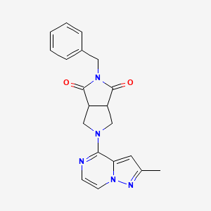 molecular formula C20H19N5O2 B15121182 2-Benzyl-5-{2-methylpyrazolo[1,5-a]pyrazin-4-yl}-octahydropyrrolo[3,4-c]pyrrole-1,3-dione 