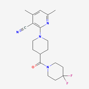 2-[4-(4,4-Difluoropiperidine-1-carbonyl)piperidin-1-yl]-4,6-dimethylpyridine-3-carbonitrile