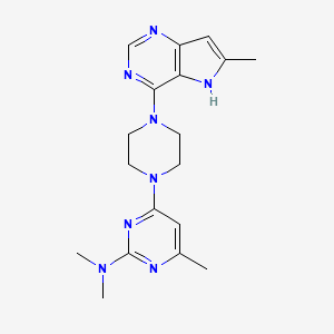 N,N,4-trimethyl-6-(4-{6-methyl-5H-pyrrolo[3,2-d]pyrimidin-4-yl}piperazin-1-yl)pyrimidin-2-amine