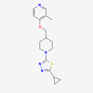 molecular formula C17H22N4OS B15121291 4-{[1-(5-Cyclopropyl-1,3,4-thiadiazol-2-yl)piperidin-4-yl]methoxy}-3-methylpyridine 