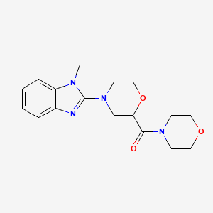 molecular formula C17H22N4O3 B15121304 1-methyl-2-[2-(morpholine-4-carbonyl)morpholin-4-yl]-1H-1,3-benzodiazole 