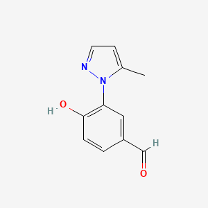 molecular formula C11H10N2O2 B1512133 4-Hydroxy-3-(5-methyl-1H-pyrazol-1-YL)benzaldehyde 