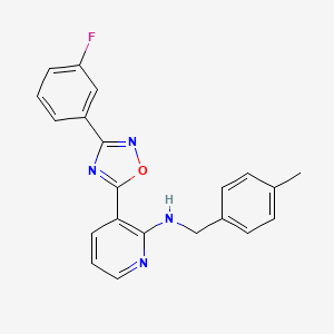 3-[3-(3-fluorophenyl)-1,2,4-oxadiazol-5-yl]-N-[(4-methylphenyl)methyl]pyridin-2-amine