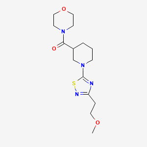 molecular formula C15H24N4O3S B15121344 4-{1-[3-(2-Methoxyethyl)-1,2,4-thiadiazol-5-yl]piperidine-3-carbonyl}morpholine 