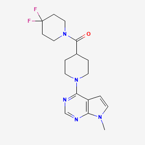 4-(4,4-difluoropiperidine-1-carbonyl)-1-{7-methyl-7H-pyrrolo[2,3-d]pyrimidin-4-yl}piperidine