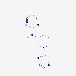 molecular formula C15H20N6 B15121361 N,5-dimethyl-N-[1-(pyrazin-2-yl)piperidin-3-yl]pyrimidin-2-amine 