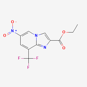 molecular formula C11H8F3N3O4 B1512138 Ethyl 6-nitro-8-(trifluoromethyl)imidazo[1,2-A]pyridine-2-carboxylate 