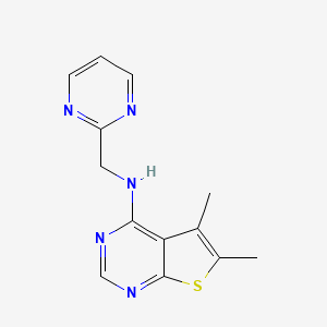 molecular formula C13H13N5S B15121435 5,6-dimethyl-N-[(pyrimidin-2-yl)methyl]thieno[2,3-d]pyrimidin-4-amine 