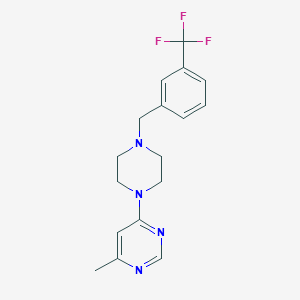 molecular formula C17H19F3N4 B15121446 4-Methyl-6-(4-{[3-(trifluoromethyl)phenyl]methyl}piperazin-1-yl)pyrimidine 