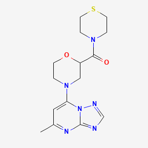 molecular formula C15H20N6O2S B15121449 4-{5-Methyl-[1,2,4]triazolo[1,5-a]pyrimidin-7-yl}-2-(thiomorpholine-4-carbonyl)morpholine 