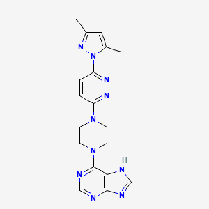 molecular formula C18H20N10 B15121450 6-{4-[6-(3,5-dimethyl-1H-pyrazol-1-yl)pyridazin-3-yl]piperazin-1-yl}-9H-purine 