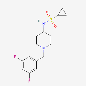 molecular formula C15H20F2N2O2S B15121459 N-{1-[(3,5-difluorophenyl)methyl]piperidin-4-yl}cyclopropanesulfonamide 