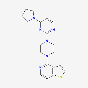 molecular formula C19H22N6S B15121471 4-(Pyrrolidin-1-yl)-2-(4-{thieno[3,2-c]pyridin-4-yl}piperazin-1-yl)pyrimidine 