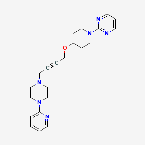 molecular formula C22H28N6O B15121487 2-[4-({4-[4-(Pyridin-2-yl)piperazin-1-yl]but-2-yn-1-yl}oxy)piperidin-1-yl]pyrimidine 