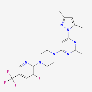 4-(3,5-dimethyl-1H-pyrazol-1-yl)-6-{4-[3-fluoro-5-(trifluoromethyl)pyridin-2-yl]piperazin-1-yl}-2-methylpyrimidine