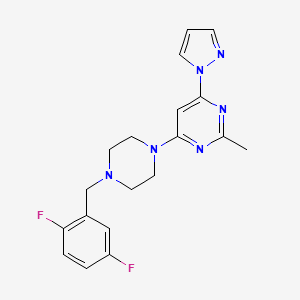 4-{4-[(2,5-difluorophenyl)methyl]piperazin-1-yl}-2-methyl-6-(1H-pyrazol-1-yl)pyrimidine