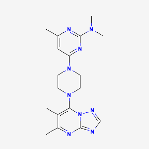 4-(4-{5,6-dimethyl-[1,2,4]triazolo[1,5-a]pyrimidin-7-yl}piperazin-1-yl)-N,N,6-trimethylpyrimidin-2-amine