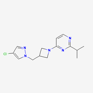 4-{3-[(4-chloro-1H-pyrazol-1-yl)methyl]azetidin-1-yl}-2-(propan-2-yl)pyrimidine