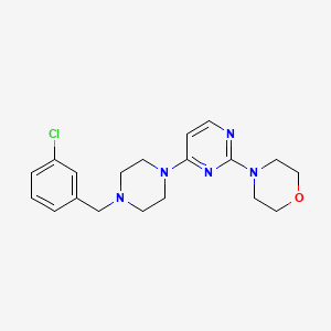 molecular formula C19H24ClN5O B15121542 4-(4-{4-[(3-Chlorophenyl)methyl]piperazin-1-yl}pyrimidin-2-yl)morpholine 