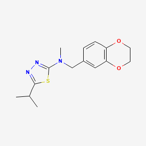 N-[(2,3-dihydro-1,4-benzodioxin-6-yl)methyl]-N-methyl-5-(propan-2-yl)-1,3,4-thiadiazol-2-amine