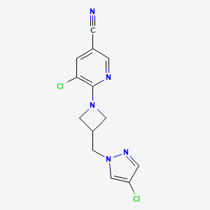 5-chloro-6-{3-[(4-chloro-1H-pyrazol-1-yl)methyl]azetidin-1-yl}pyridine-3-carbonitrile