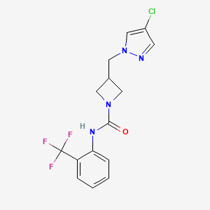 3-[(4-chloro-1H-pyrazol-1-yl)methyl]-N-[2-(trifluoromethyl)phenyl]azetidine-1-carboxamide