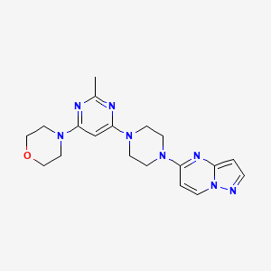 4-[2-Methyl-6-(4-{pyrazolo[1,5-a]pyrimidin-5-yl}piperazin-1-yl)pyrimidin-4-yl]morpholine