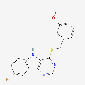 molecular formula C18H14BrN3OS B15121661 8-bromo-4-{[(3-methoxyphenyl)methyl]sulfanyl}-5H-pyrimido[5,4-b]indole 