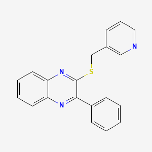 2-Phenyl-3-((3-pyridinylmethyl)thio)quinoxaline