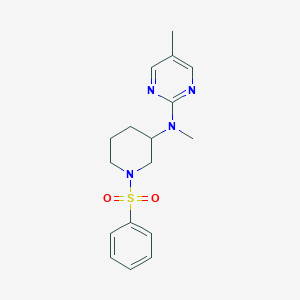 molecular formula C17H22N4O2S B15121696 N-[1-(benzenesulfonyl)piperidin-3-yl]-N,5-dimethylpyrimidin-2-amine 