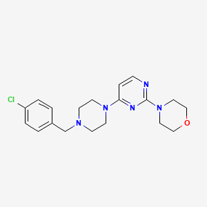 molecular formula C19H24ClN5O B15121703 4-(4-{4-[(4-Chlorophenyl)methyl]piperazin-1-yl}pyrimidin-2-yl)morpholine 