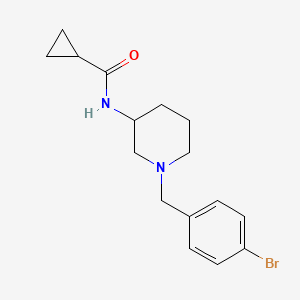 molecular formula C16H21BrN2O B15121735 N-{1-[(4-bromophenyl)methyl]piperidin-3-yl}cyclopropanecarboxamide 