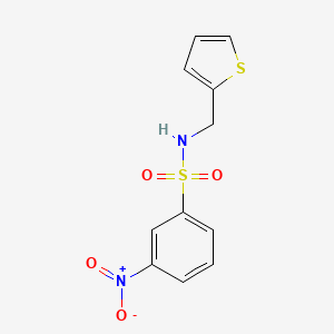 molecular formula C11H10N2O4S2 B15121736 3-nitro-N-(thiophen-2-ylmethyl)benzenesulfonamide CAS No. 321721-61-3