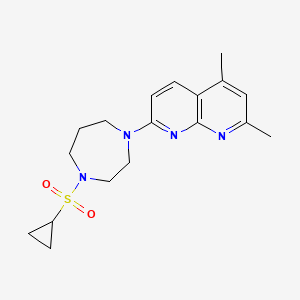 molecular formula C18H24N4O2S B15121823 7-[4-(Cyclopropanesulfonyl)-1,4-diazepan-1-yl]-2,4-dimethyl-1,8-naphthyridine 