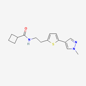 N-{2-[5-(1-methyl-1H-pyrazol-4-yl)thiophen-2-yl]ethyl}cyclobutanecarboxamide