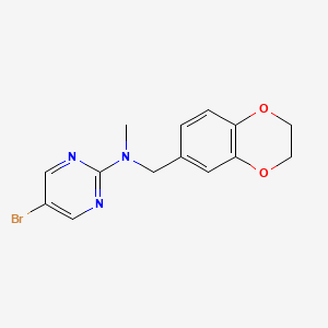 molecular formula C14H14BrN3O2 B15121846 5-bromo-N-[(2,3-dihydro-1,4-benzodioxin-6-yl)methyl]-N-methylpyrimidin-2-amine 