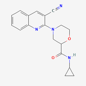 molecular formula C18H18N4O2 B15121852 4-(3-cyanoquinolin-2-yl)-N-cyclopropylmorpholine-2-carboxamide 