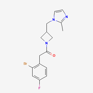 molecular formula C16H17BrFN3O B15121859 2-(2-bromo-4-fluorophenyl)-1-{3-[(2-methyl-1H-imidazol-1-yl)methyl]azetidin-1-yl}ethan-1-one 